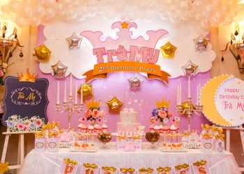 Trang trí sinh nhật với tone màu hồng công chúa dành cho bé gái
